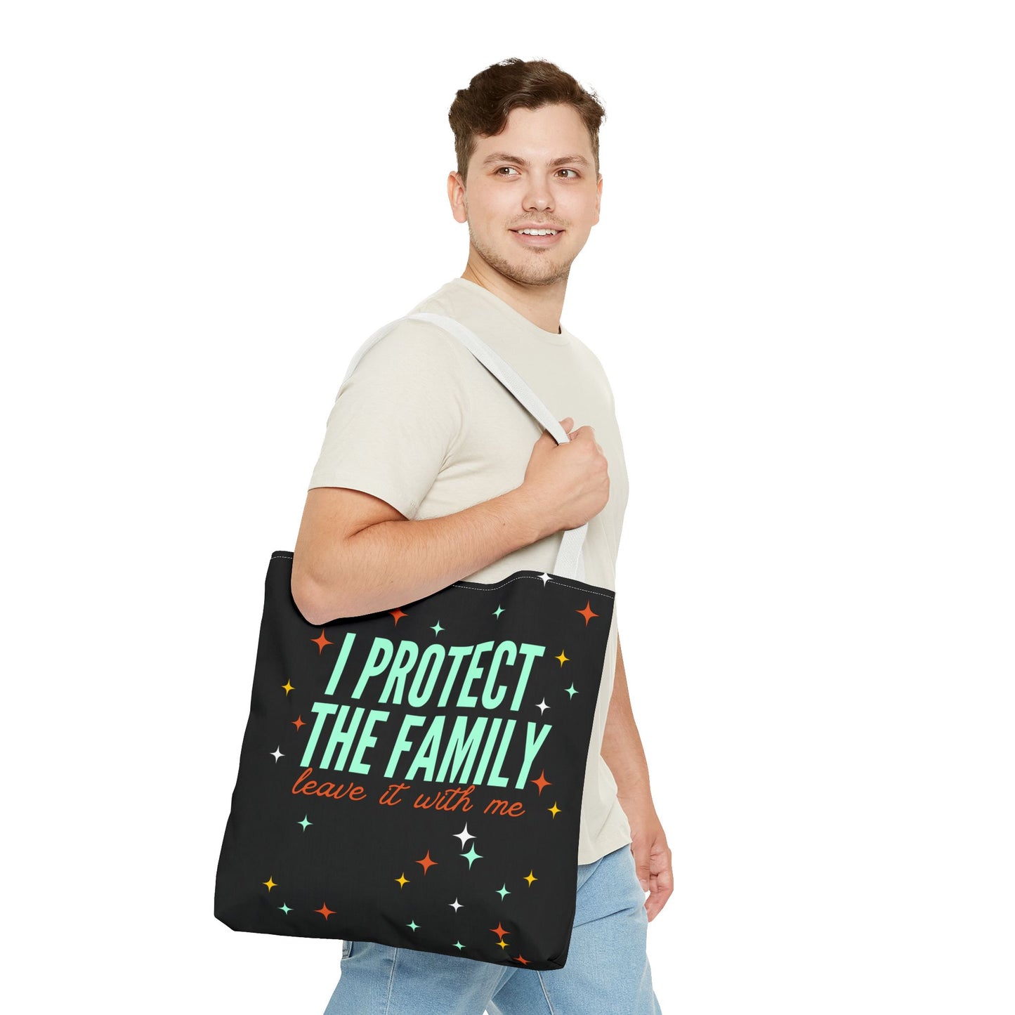 I Protect The Family Tote Bag — Retro Script