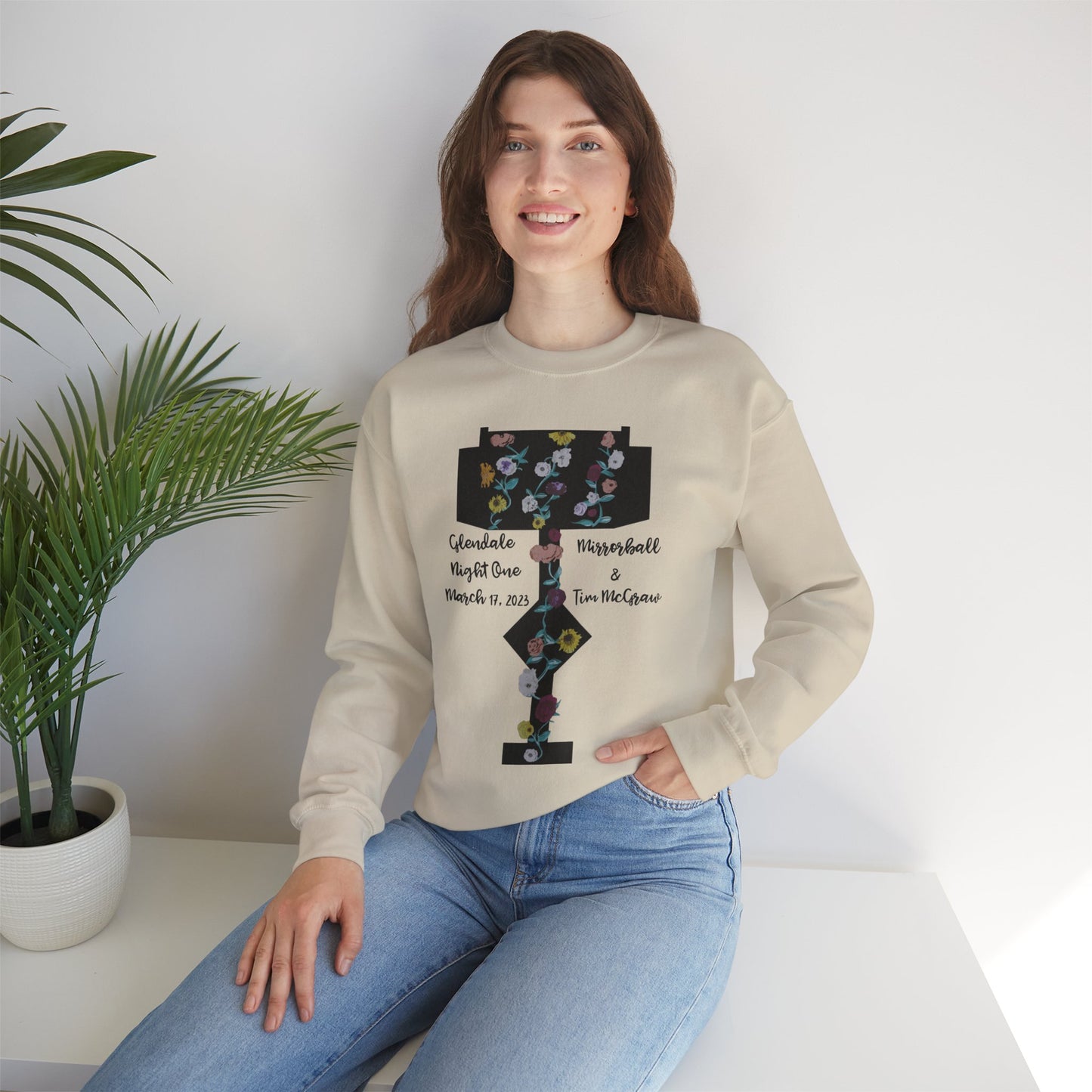 Custom Dates and Surprise Songs - Stage Flowers - Long Live - Unisex Heavy Blend™ Crewneck Sweatshirt