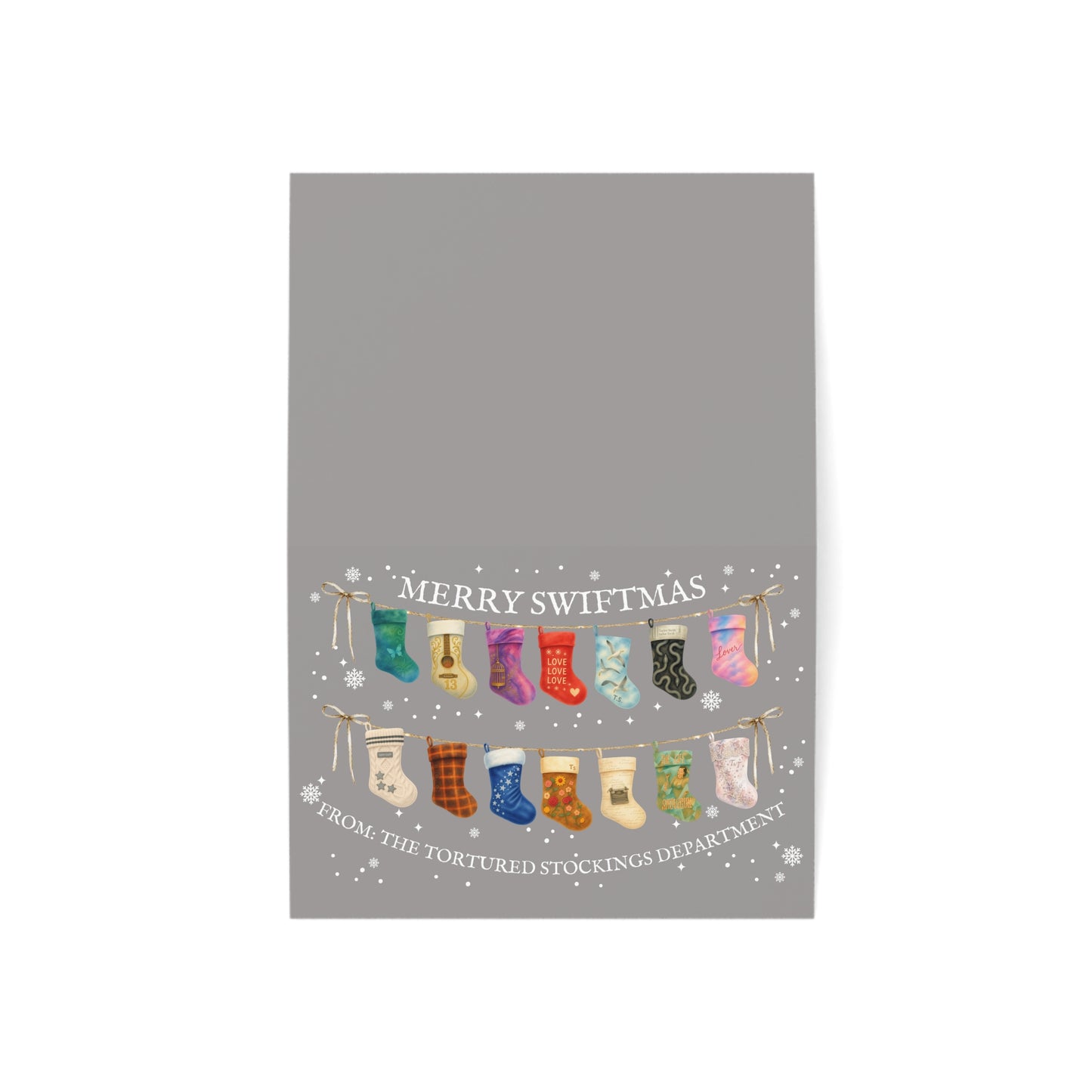 Greeting Cards — "Merry Swiftmas" Humorous Stocking Socks Holiday Card