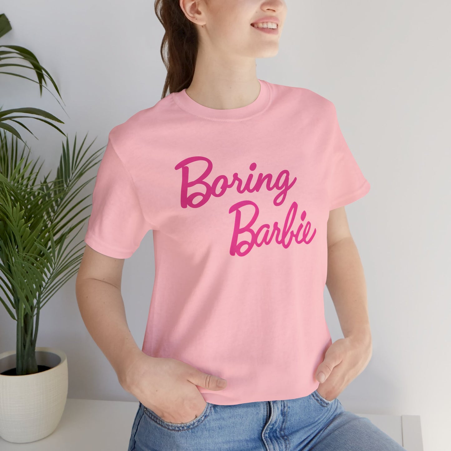 Boring B pink Tee - Fun Unisex Jersey Shirt, Cute Graphic Tee, Perfect Gift for Barbie Fans, Casual Style, Birthday Shirt, Retro Fashion
