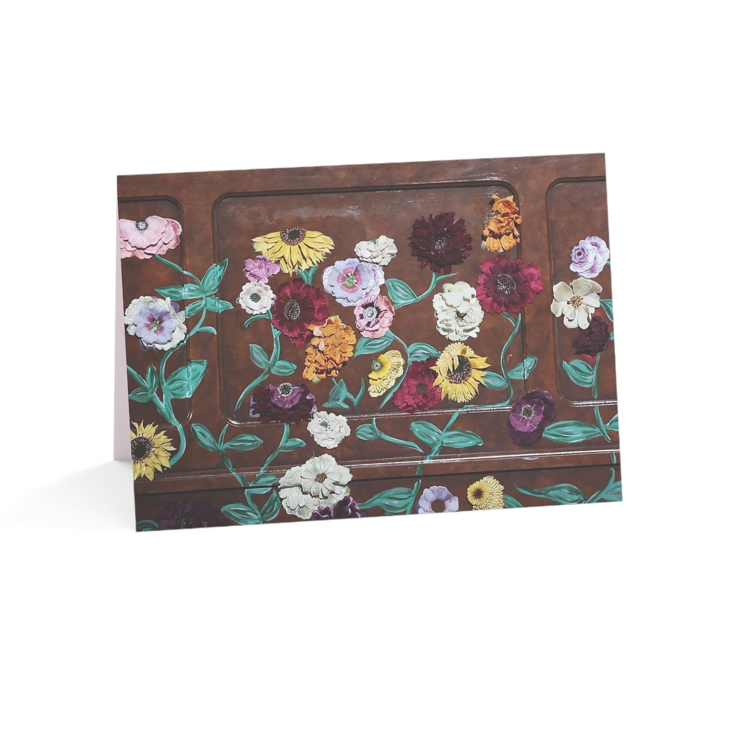 Floral Vintage Panel Greeting Cards — Blank Inside (Pack of 1/10/30/50)