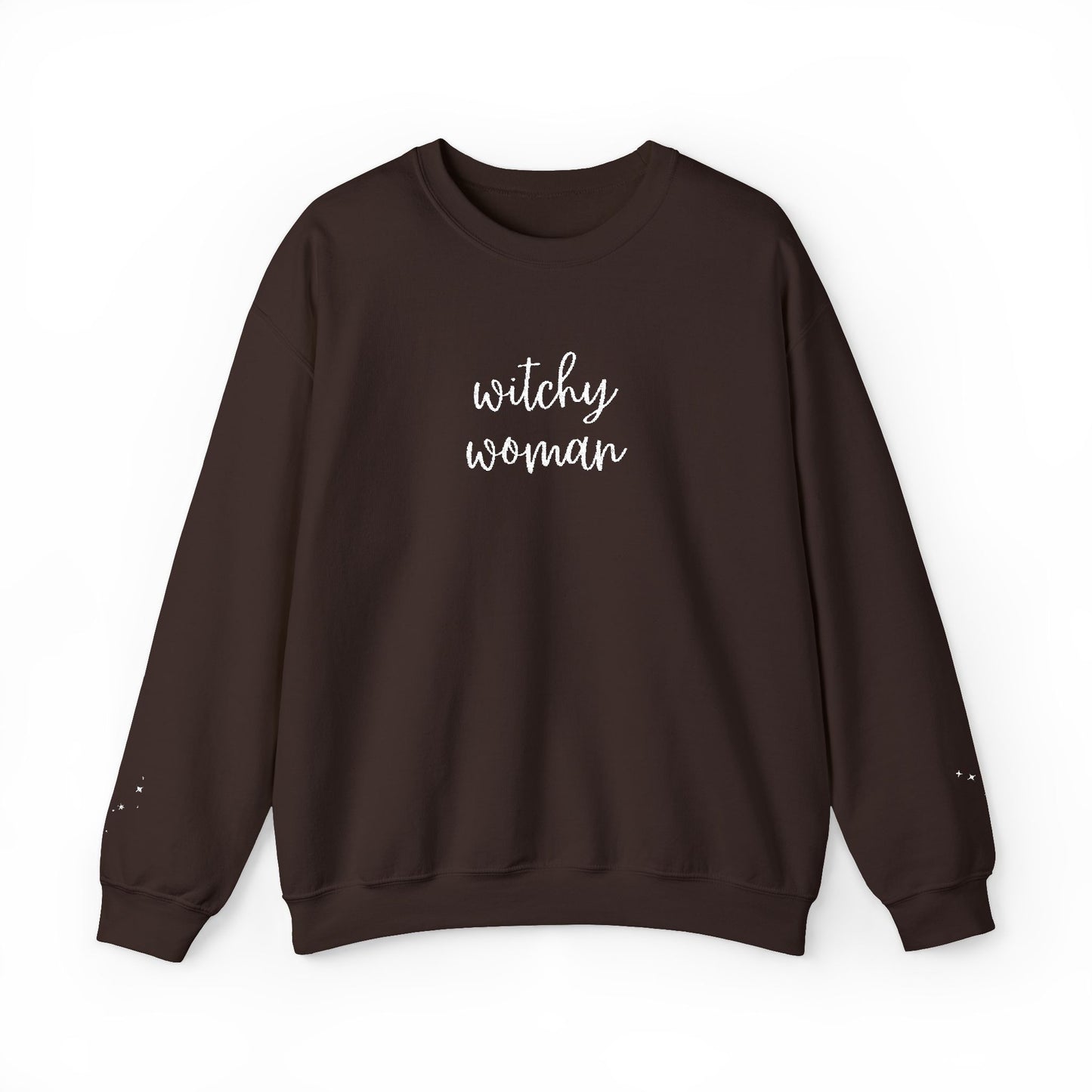 Embroidered Witchy Woman Unisex Heavy Blend™ Crewneck Sweatshirt