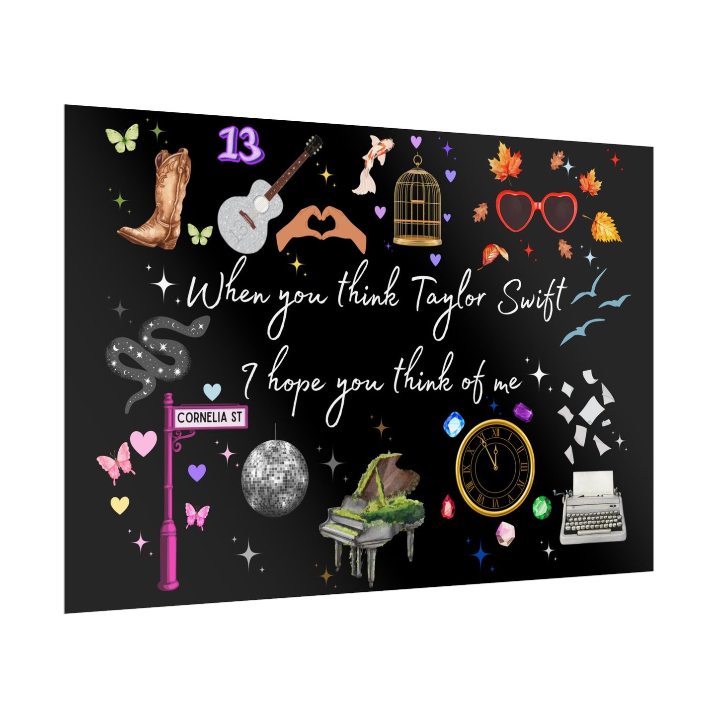 I hope you think of me -  Rolled Posters, Fan Art, Music Decor, Gift for Swifties, Home Decor, Unique Wall Art