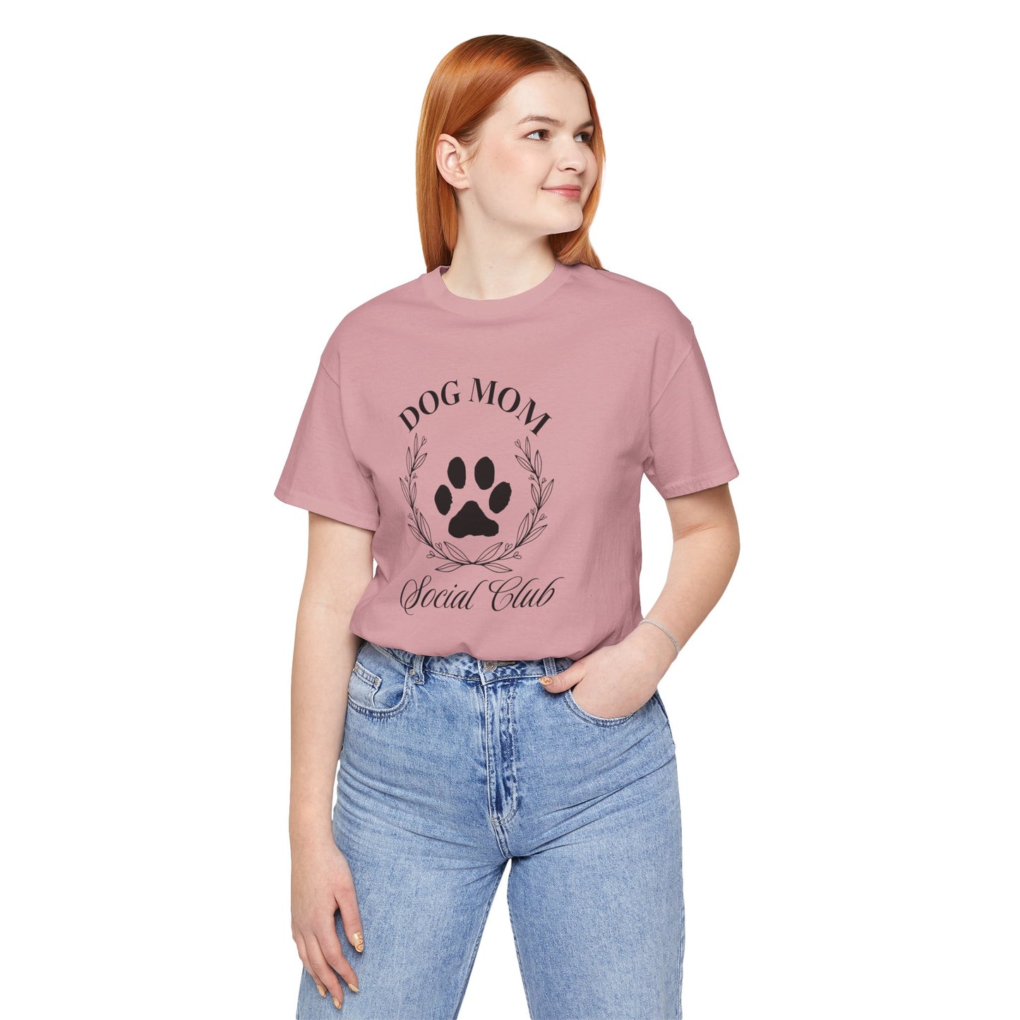 Dog Mom Social Club Tee, Comfortable Unisex Short Sleeve Shirt, Perfect Gift for Dog Lovers, Pet Owner Apparel, Casual Everyday Wear