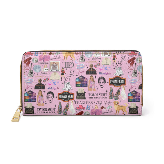 Pink Swiftie Scatter - Zippered Wallet