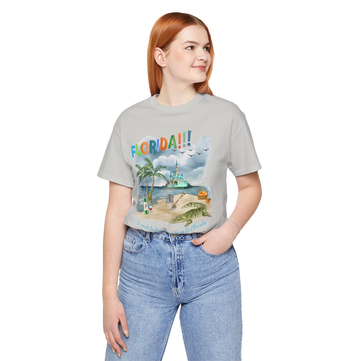 FLORIDA!!! Watercolor Print - Unisex Jersey Short Sleeve Tee