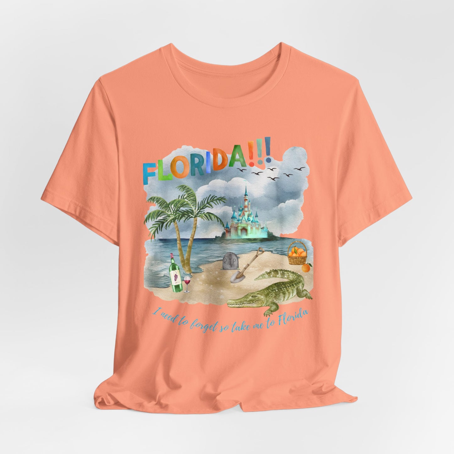 FLORIDA!!! Watercolor Print - Unisex Jersey Short Sleeve Tee