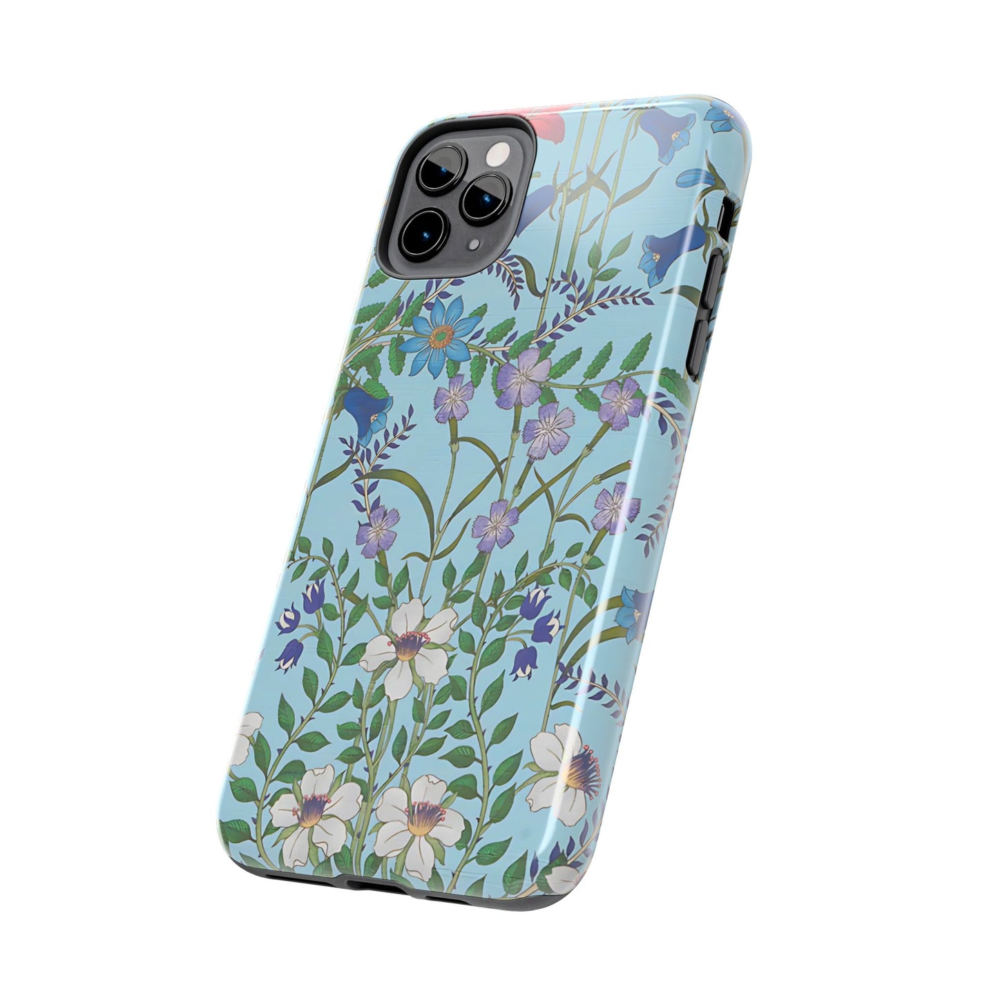 Vibrant Floral Tough Phone Case "Flora Blue"- Durable Protection for Your Device
