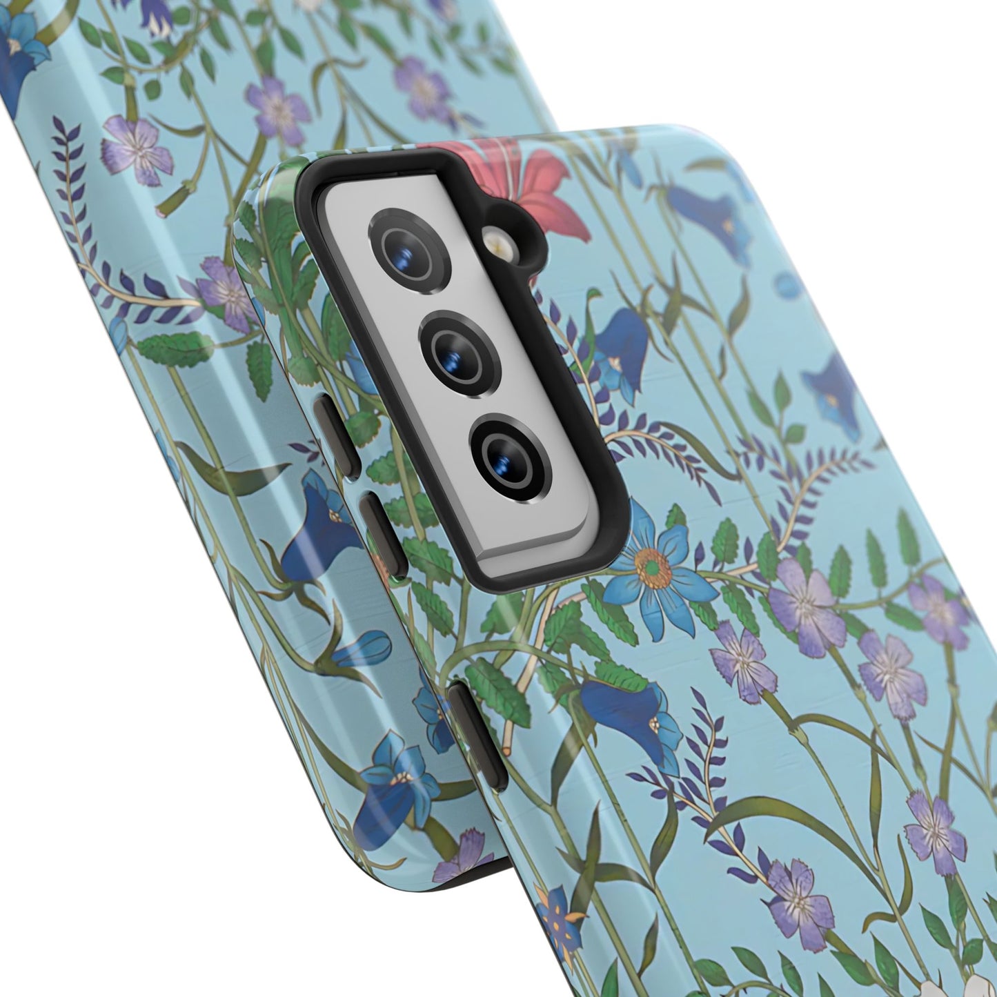 Vibrant Floral Tough Phone Case "Flora Blue"- Durable Protection for Your Device