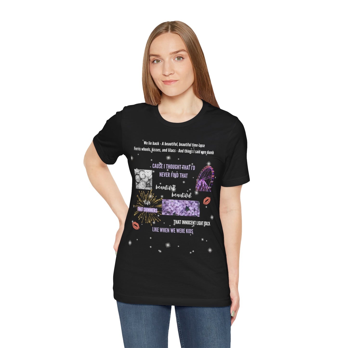 Eldest Daughter Collage Tee, Unisex Short Sleeve Jersey Tee, Motivational Shirt, Perfect Gift for Friends, Positive Vibes Apparel