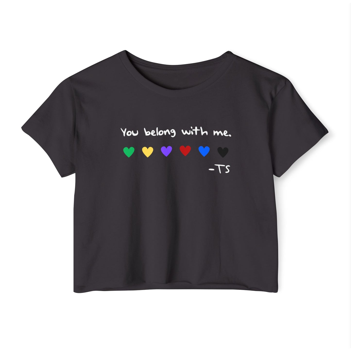 Festival Vibes Crop Top - You Belong With Me, Pride Apparel, LGBTQ+ Clothing, Summer Festival Wear, Concert Outfit