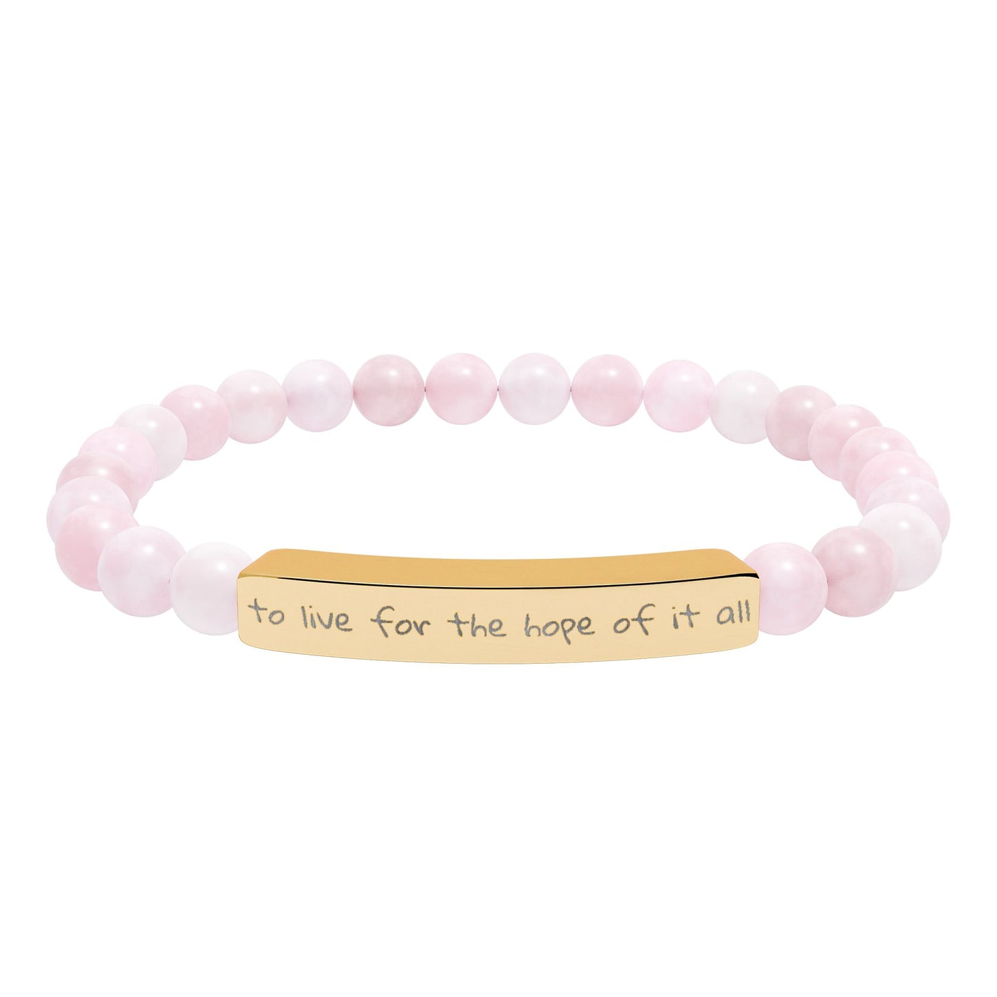 Engraved Natural Stone Stretch Bracelet — to live for the hope of it all