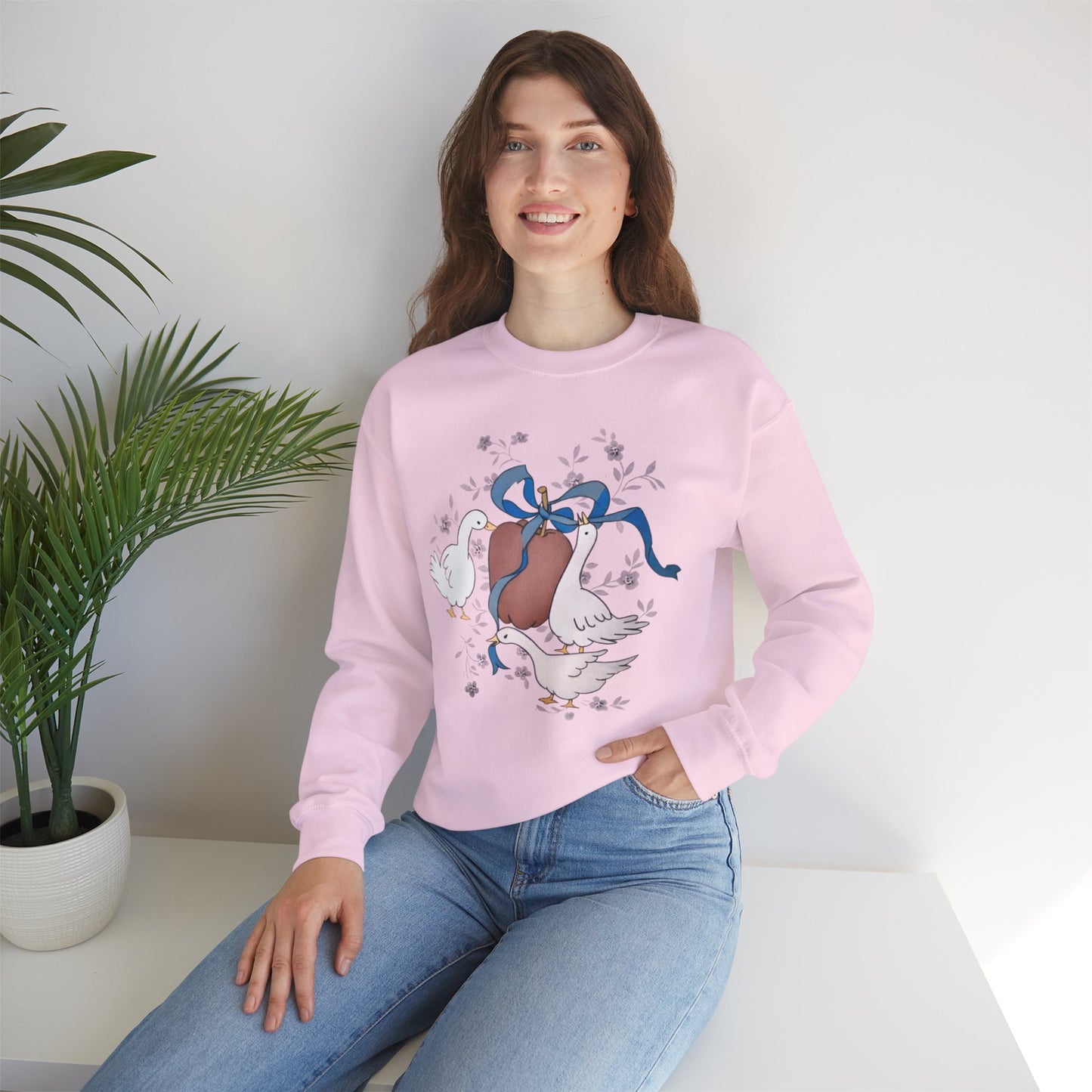 Goose Family Vintage Image Crewneck Sweatshirt