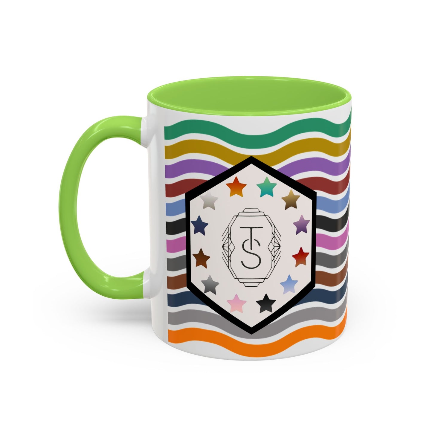 Wavy Tay-pendence Day Flag - Colorful Coffee Mugs - Spirited Sipware for Home, Office, Birthdays, or Holidays, Unique Gift Idea, Customizable Designs, Vibrant Drinkware