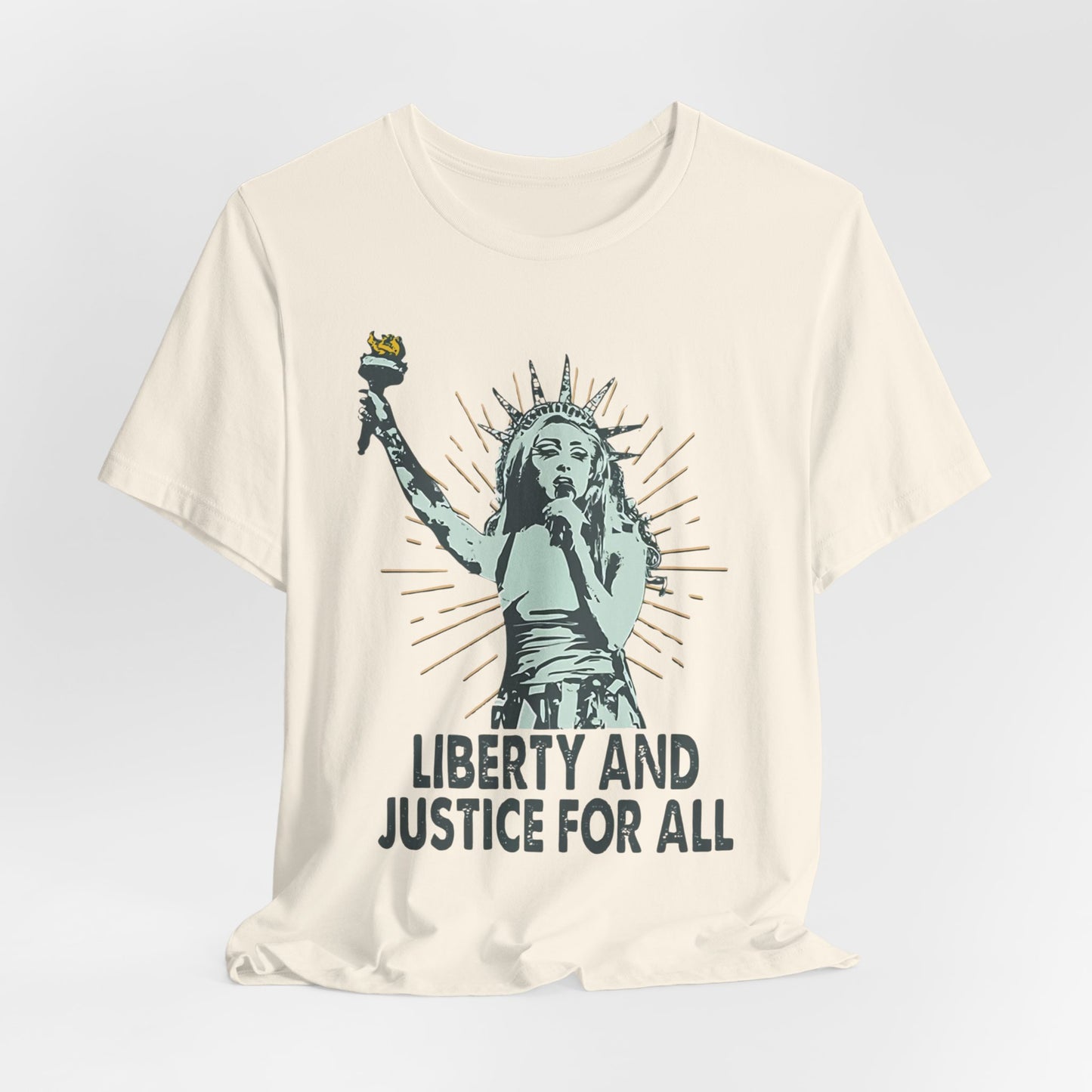 Liberty and Justice Short Sleeve Chappell Tee | Patriotic Unisex Shirt | Freedom Wear, Gift for Activists, Independence Day, Casual Style, [...]