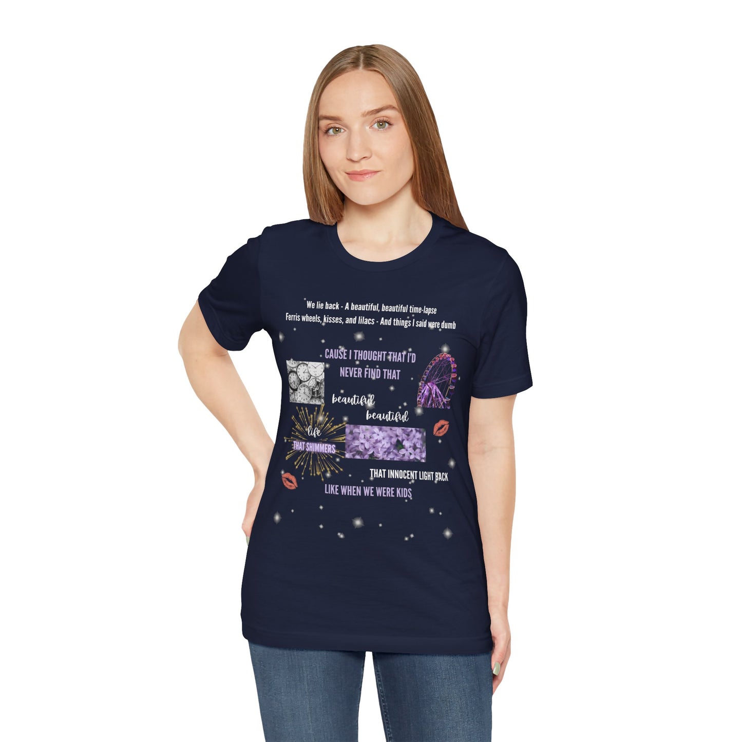 Eldest Daughter Collage Tee, Unisex Short Sleeve Jersey Tee, Motivational Shirt, Perfect Gift for Friends, Positive Vibes Apparel