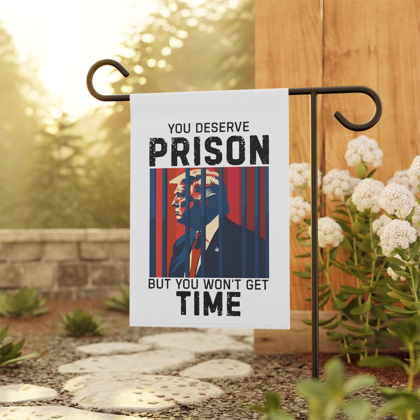 You Deserve Prison Garden Flag, Activism Outdoor Decoration, Yard Art, Political Humor Banner, Home & Garden Protest Decor