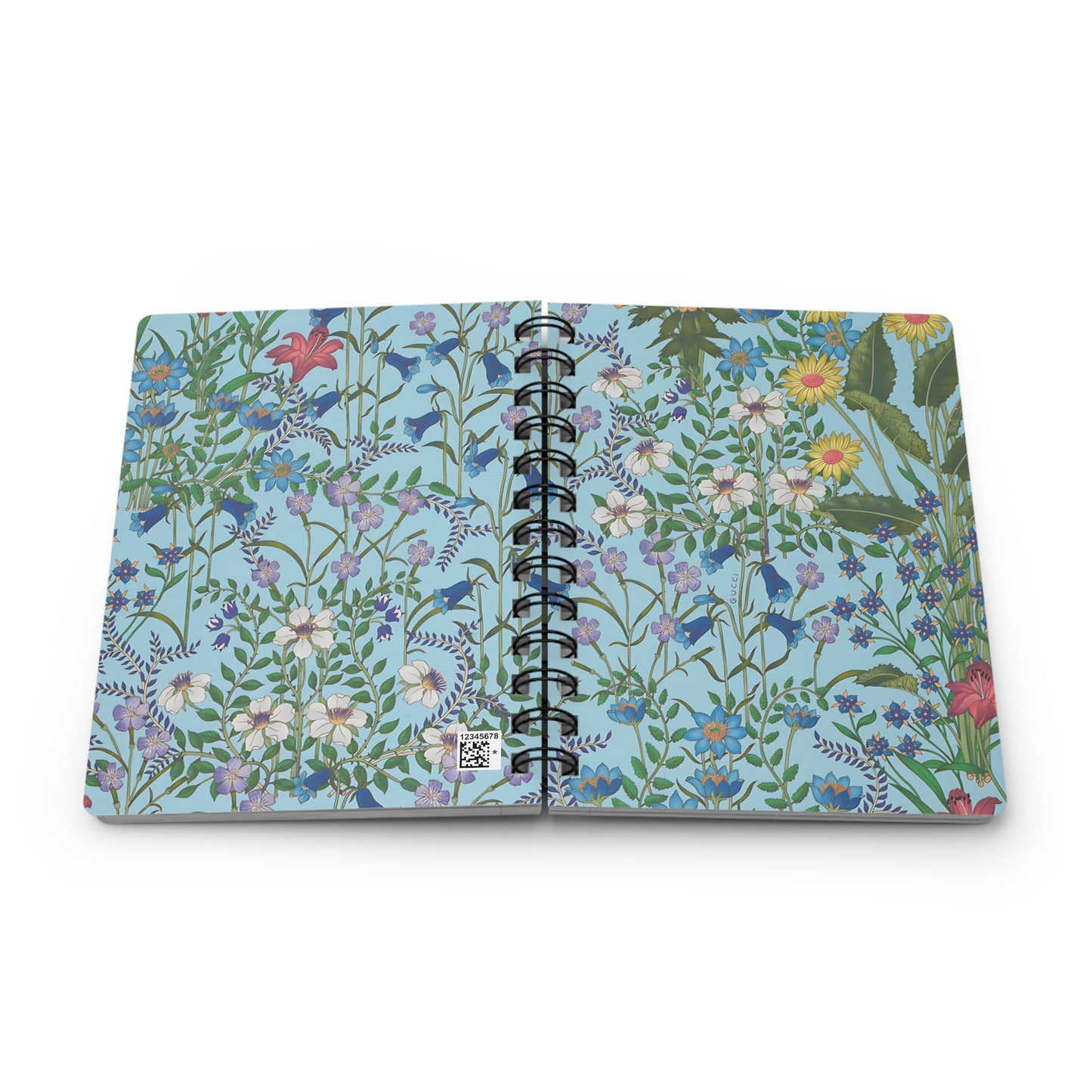 Floral Spiral Bound Journal "Flora Blue" - Colorful Flower Design for Creative Journaling