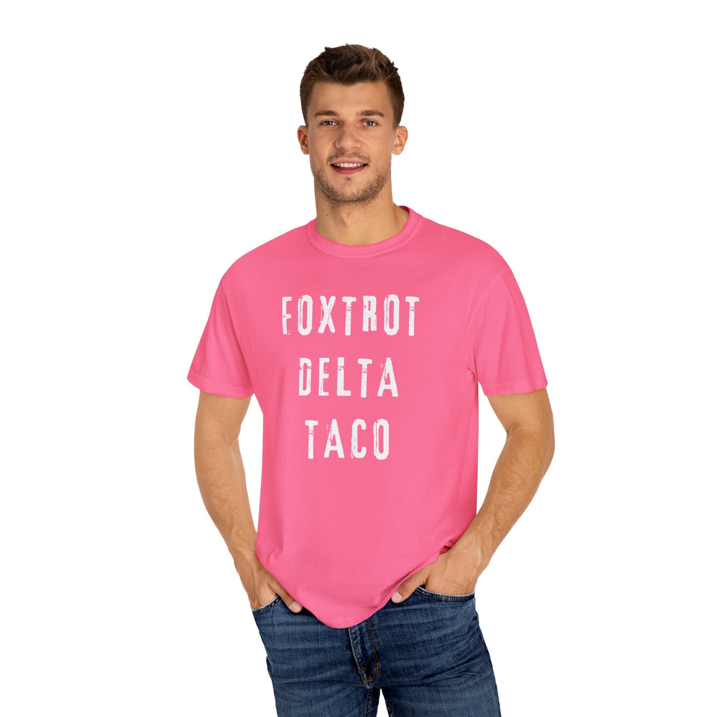 Foxtrot Delta Taco FDT Comfort Colors T-Shirt - Unisex Garment-Dyed Tee, Funny Gift, Taco Political Apparel, Everyday Wear, Summer Style