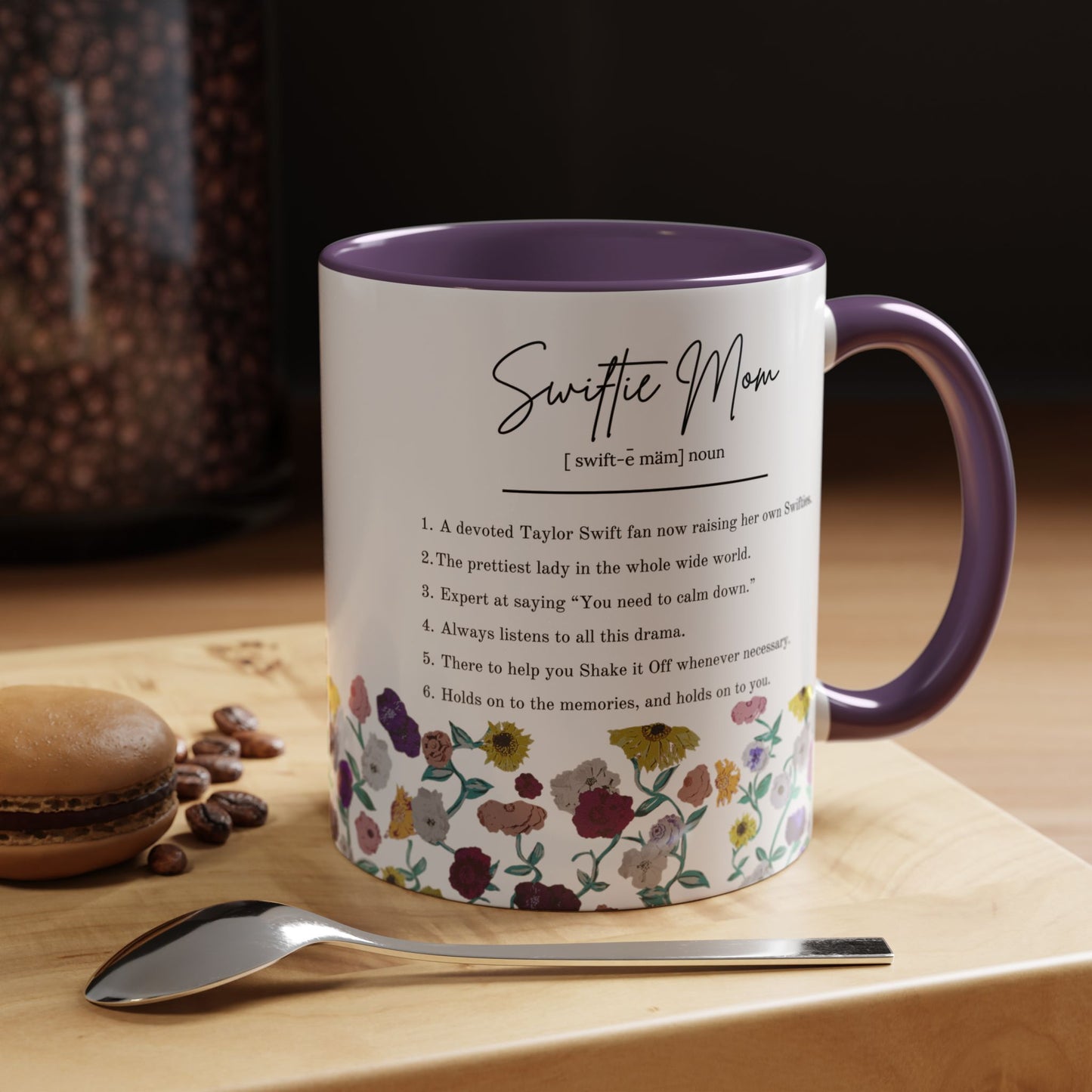 Swiftie Mom Acoustic Set Floral Piano Design - Accent Coffee Mug (11oz)