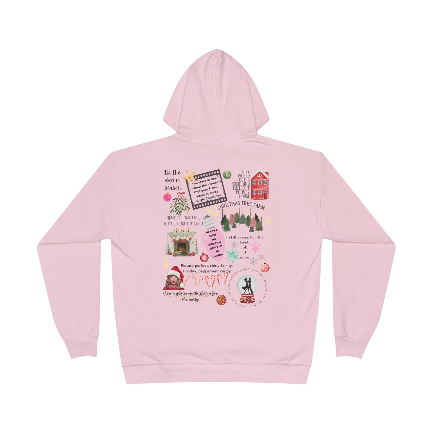 Merry Swiftmas - Swiftie Lyrics Collage - Unisex EcoSmart® Pullover Hoodie Sweatshirt