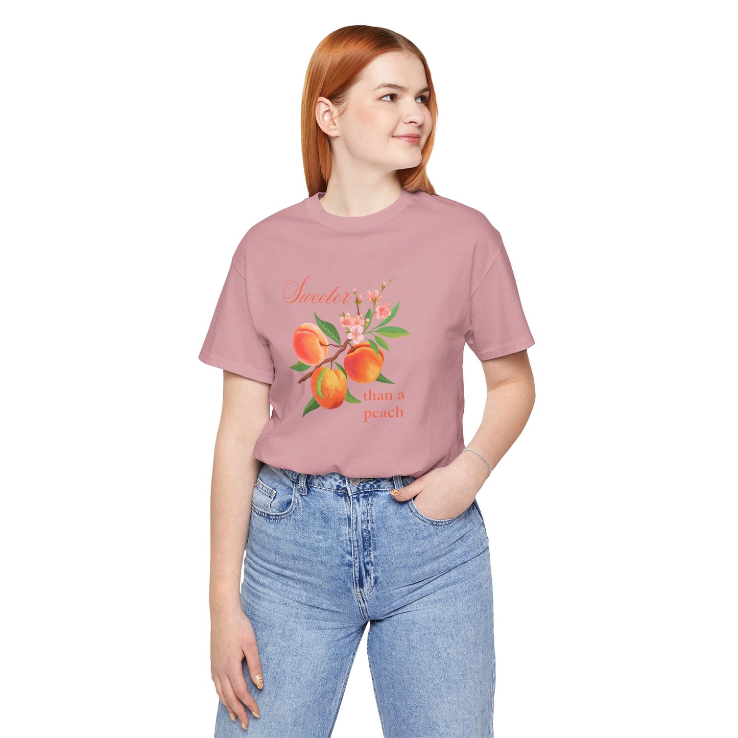 Sweeter than a Peach, Softer than a Kitten - Bella Canvas Unisex Jersey T-Shirt | Graphic Tee for Cat Lovers, Gifts for Her, Birthday Present, Casual Wear, Peach and Kitten Designs