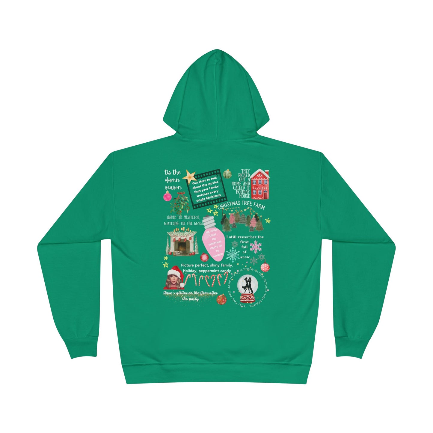 Merry Swiftmas - Swiftie Lyrics Collage - Unisex EcoSmart® Pullover Hoodie Sweatshirt