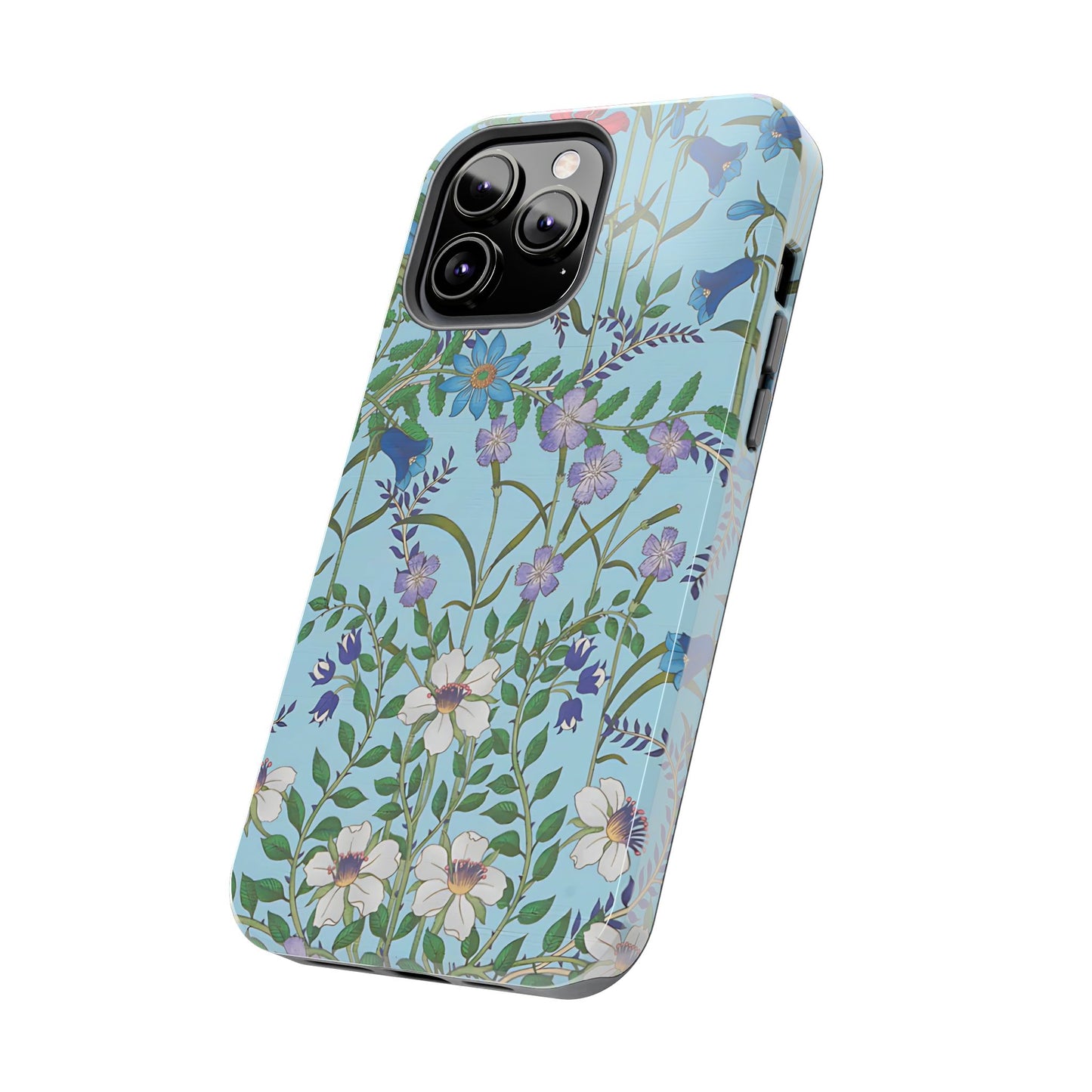 Vibrant Floral Tough Phone Case "Flora Blue"- Durable Protection for Your Device