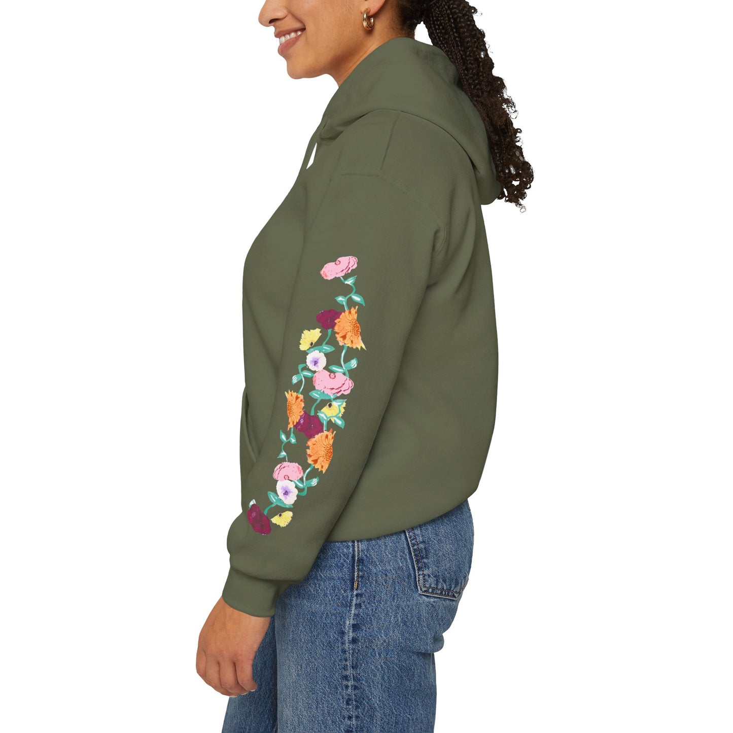 Acoustic Piano Floral Sleeve Hoodie