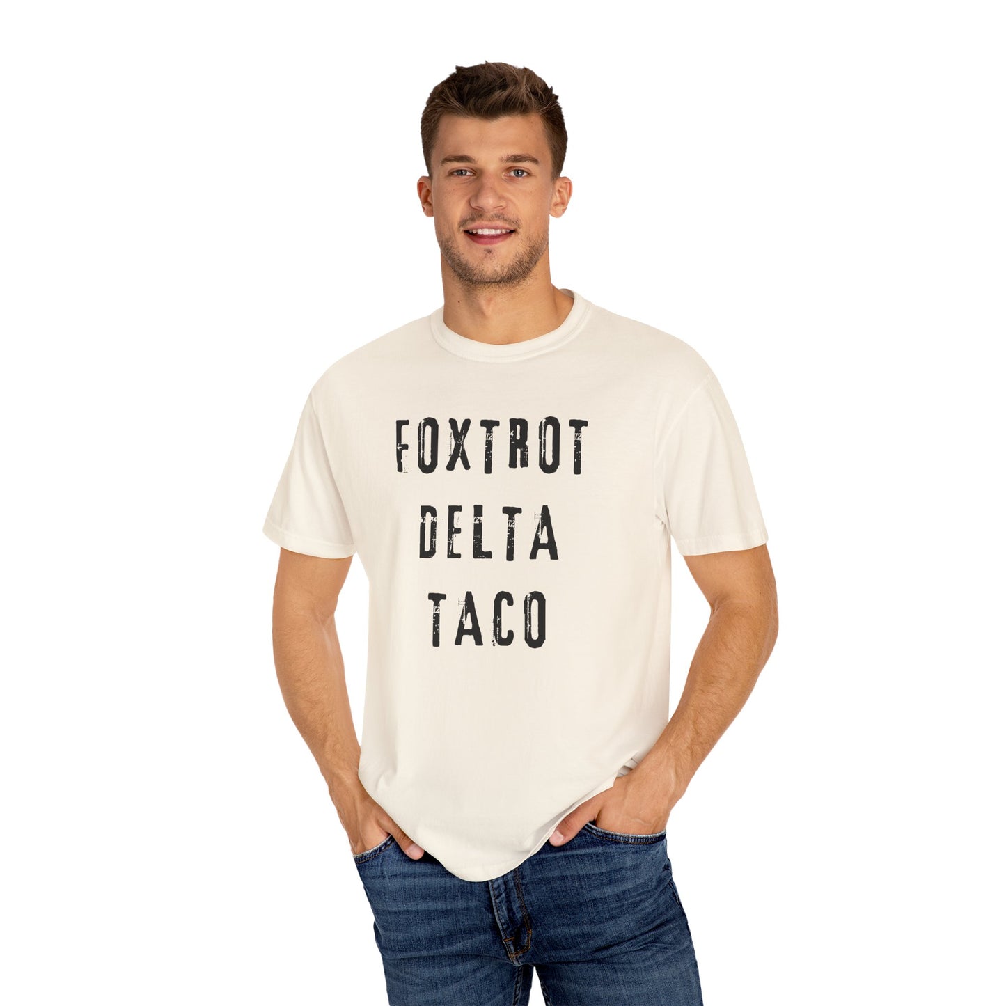 Foxtrot Delta Taco FDT Comfort Colors T-Shirt - Unisex Garment-Dyed Tee, Funny Gift, Taco Political Apparel, Everyday Wear, Summer Style