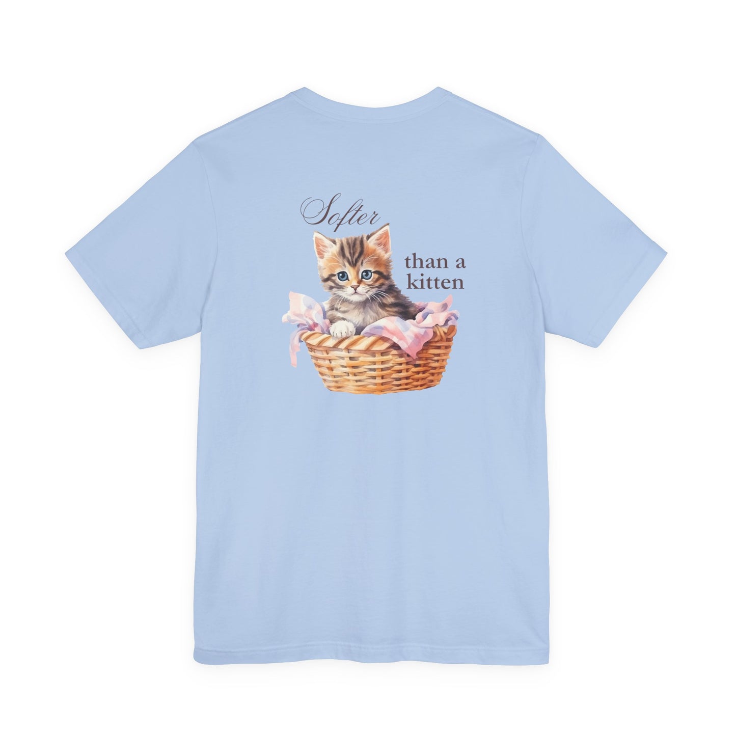 Sweeter than a Peach, Softer than a Kitten - Bella Canvas Unisex Jersey T-Shirt | Graphic Tee for Cat Lovers, Gifts for Her, Birthday Present, Casual Wear, Peach and Kitten Designs