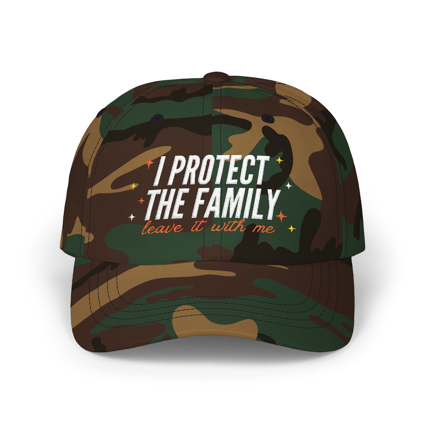 Embroidered Dad Cap: 'I Protect The Family' | Fun Gift, Casual Accessory, Everyday Wear