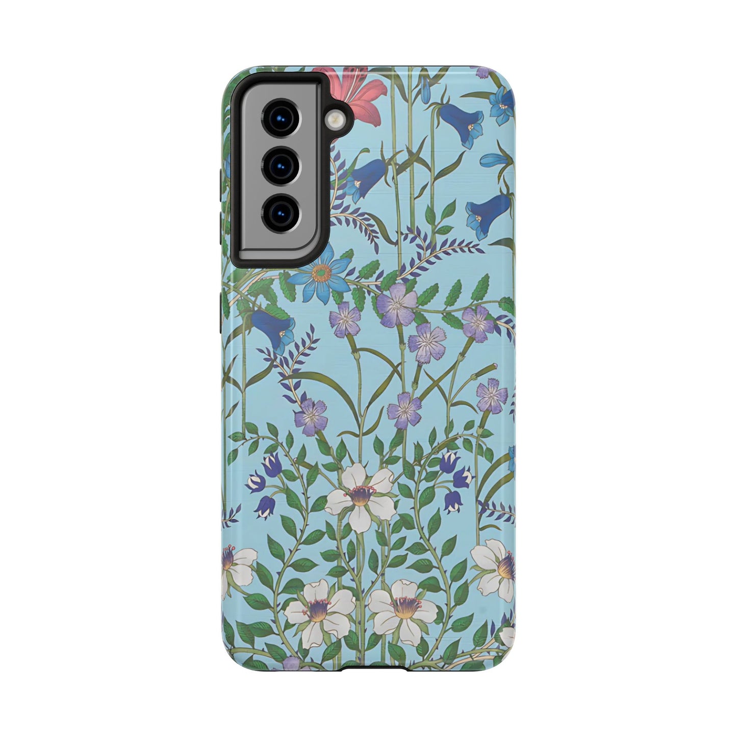 Vibrant Floral Tough Phone Case "Flora Blue"- Durable Protection for Your Device