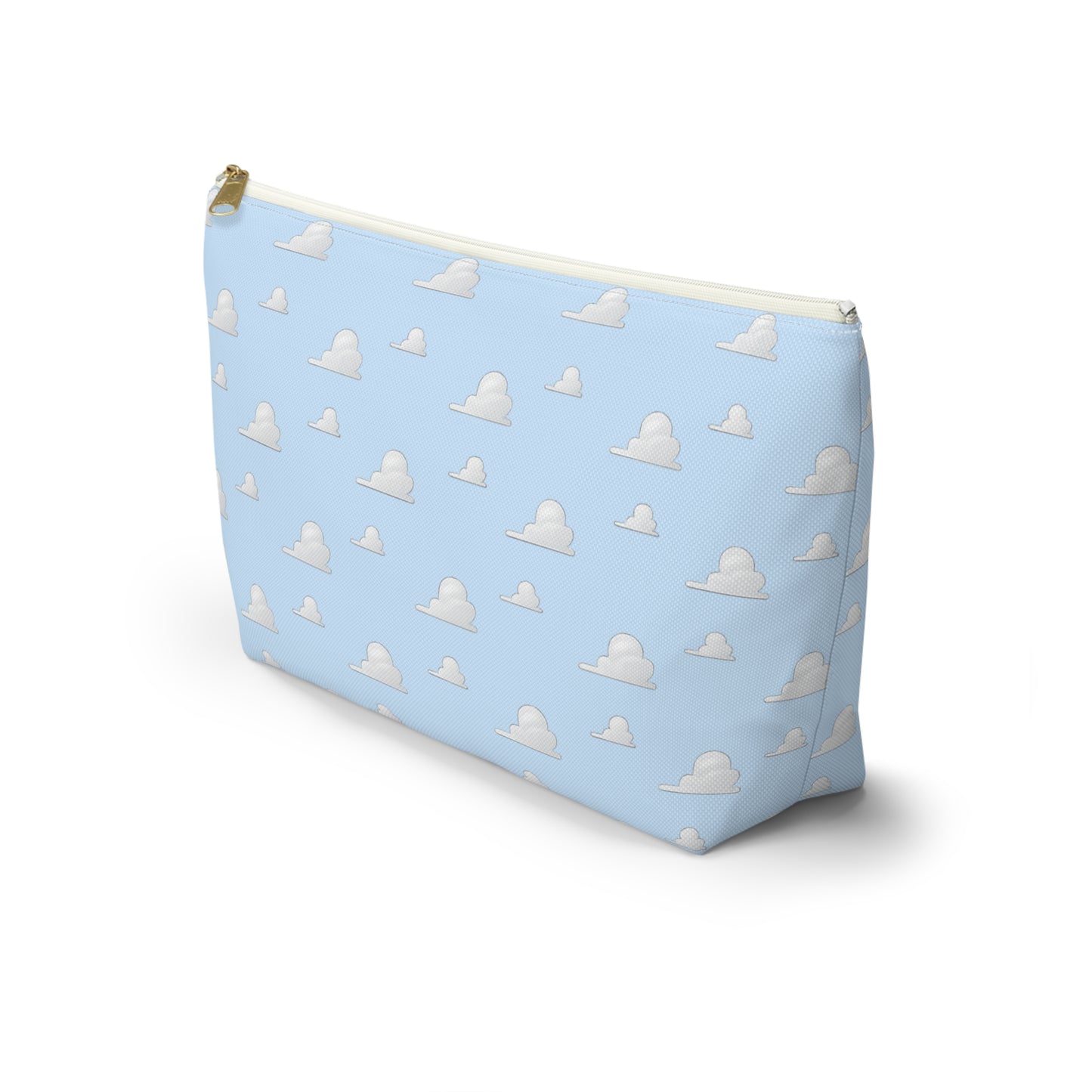 Cloud Pattern Accessory Pouch — Sky Blue T-Bottom Makeup Bag