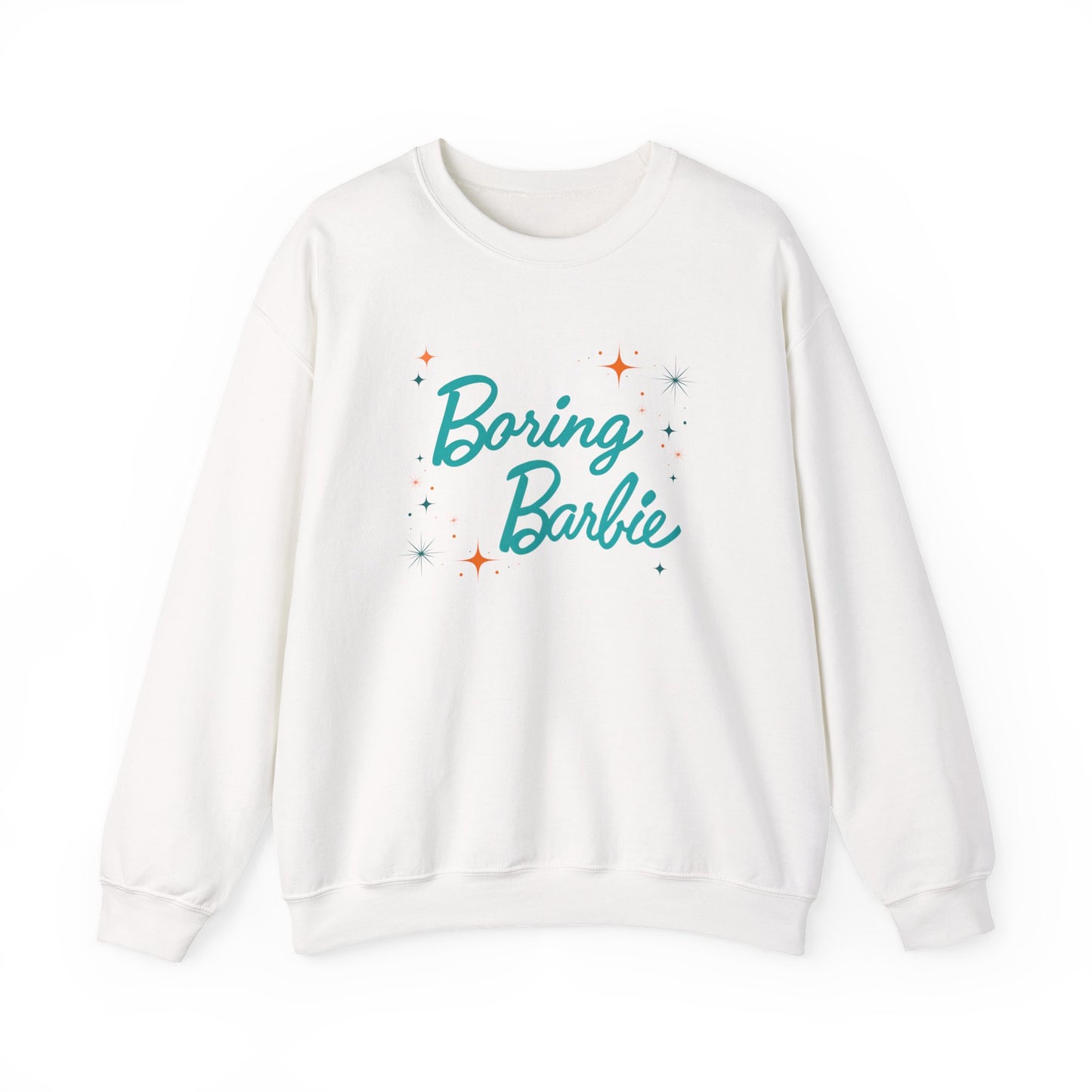 Boring Barbie with stars - Gildan Crewneck Sweatshirt, Cozy Sweatshirt, Unisex Apparel, Gift for Barbie Fans, Casual Wear, Trendy Fashion