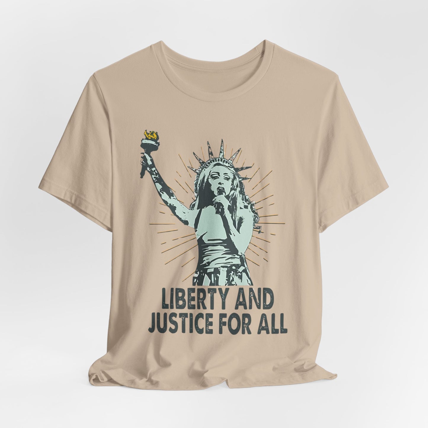 Liberty and Justice Short Sleeve Chappell Tee | Patriotic Unisex Shirt | Freedom Wear, Gift for Activists, Independence Day, Casual Style, [...]