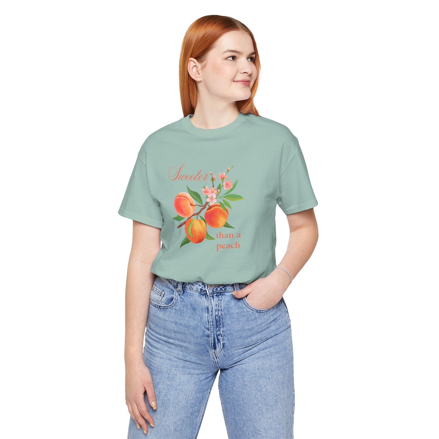 Sweeter than a Peach, Softer than a Kitten - Bella Canvas Unisex Jersey T-Shirt | Graphic Tee for Cat Lovers, Gifts for Her, Birthday Present, Casual Wear, Peach and Kitten Designs