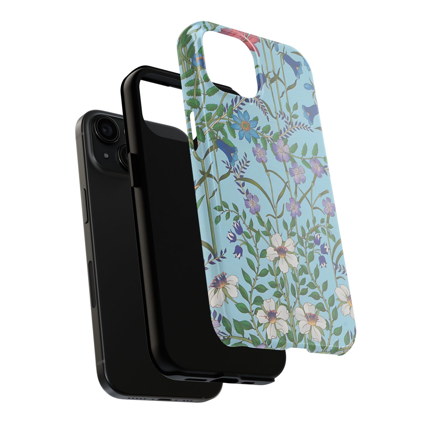Vibrant Floral Tough Phone Case "Flora Blue"- Durable Protection for Your Device