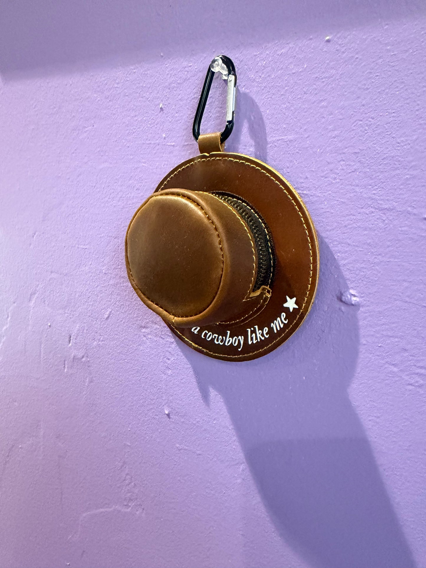 Cowboy Like Me Leather Bag Charm - Cowboy Hat