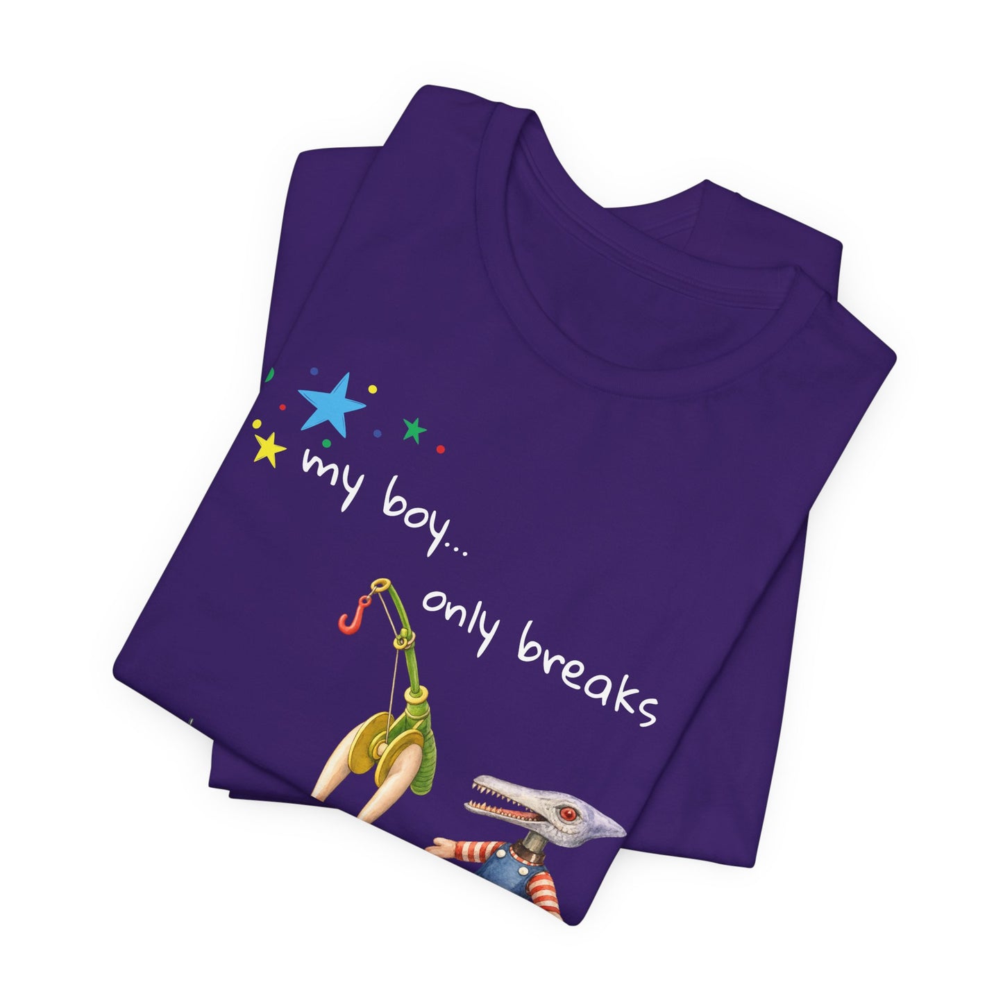Novelty T‑Shirt — “My Boy Only Breaks His Favorite Toys” Funny Retro Broken Toys Tee