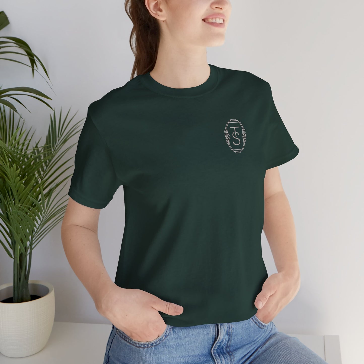 Minimalist Chest Initials Crest Tee
