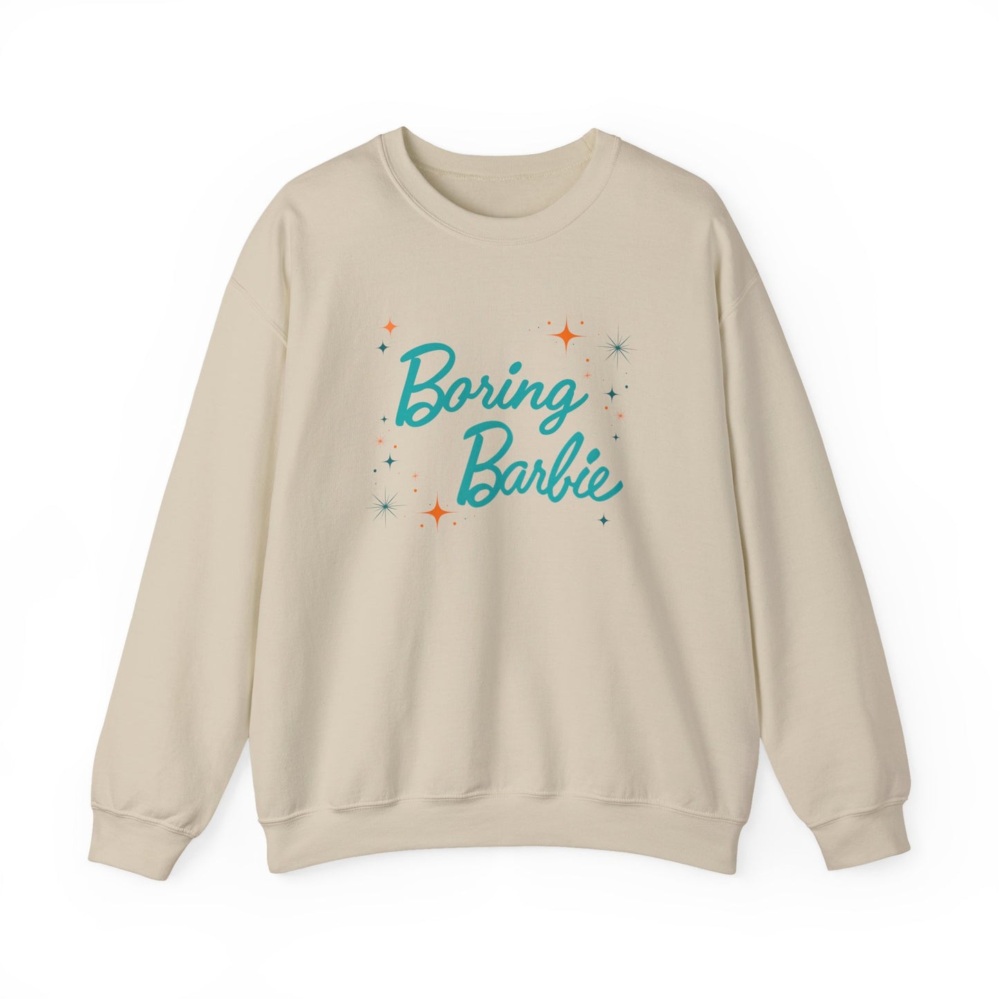 Boring Barbie with stars - Gildan Crewneck Sweatshirt, Cozy Sweatshirt, Unisex Apparel, Gift for Barbie Fans, Casual Wear, Trendy Fashion