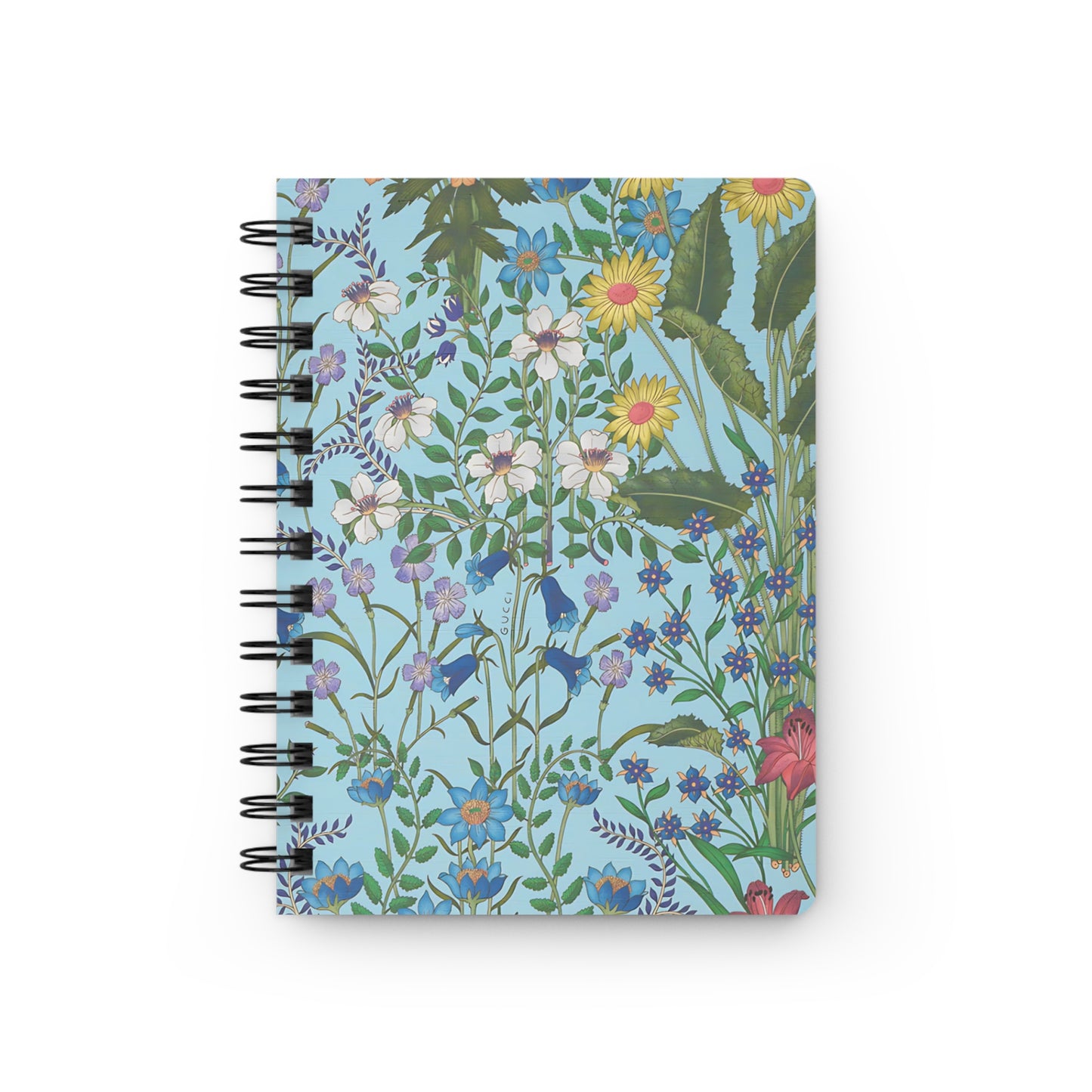 Floral Spiral Bound Journal "Flora Blue" - Colorful Flower Design for Creative Journaling