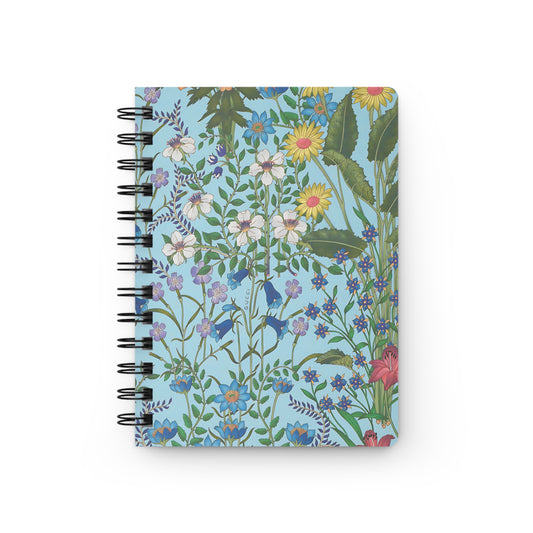 Floral Spiral Bound Journal "Flora Blue" - Colorful Flower Design for Creative Journaling