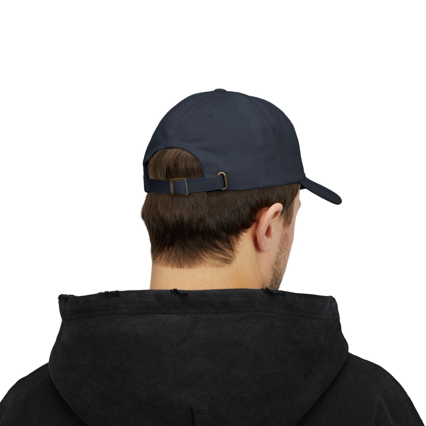 Custom Embroidered Lyrics Dad Cap - Dark hat, light color text