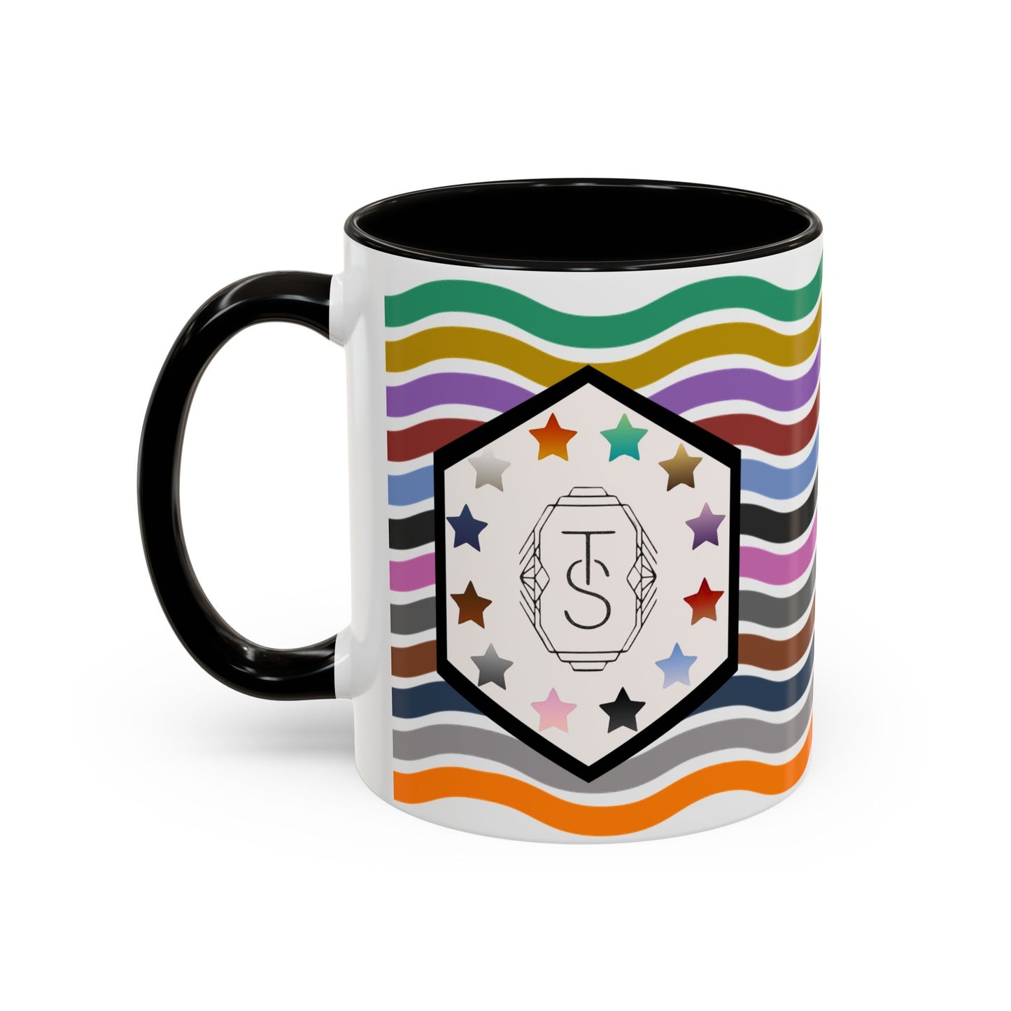 Wavy Tay-pendence Day Flag - Colorful Coffee Mugs - Spirited Sipware for Home, Office, Birthdays, or Holidays, Unique Gift Idea, Customizable Designs, Vibrant Drinkware