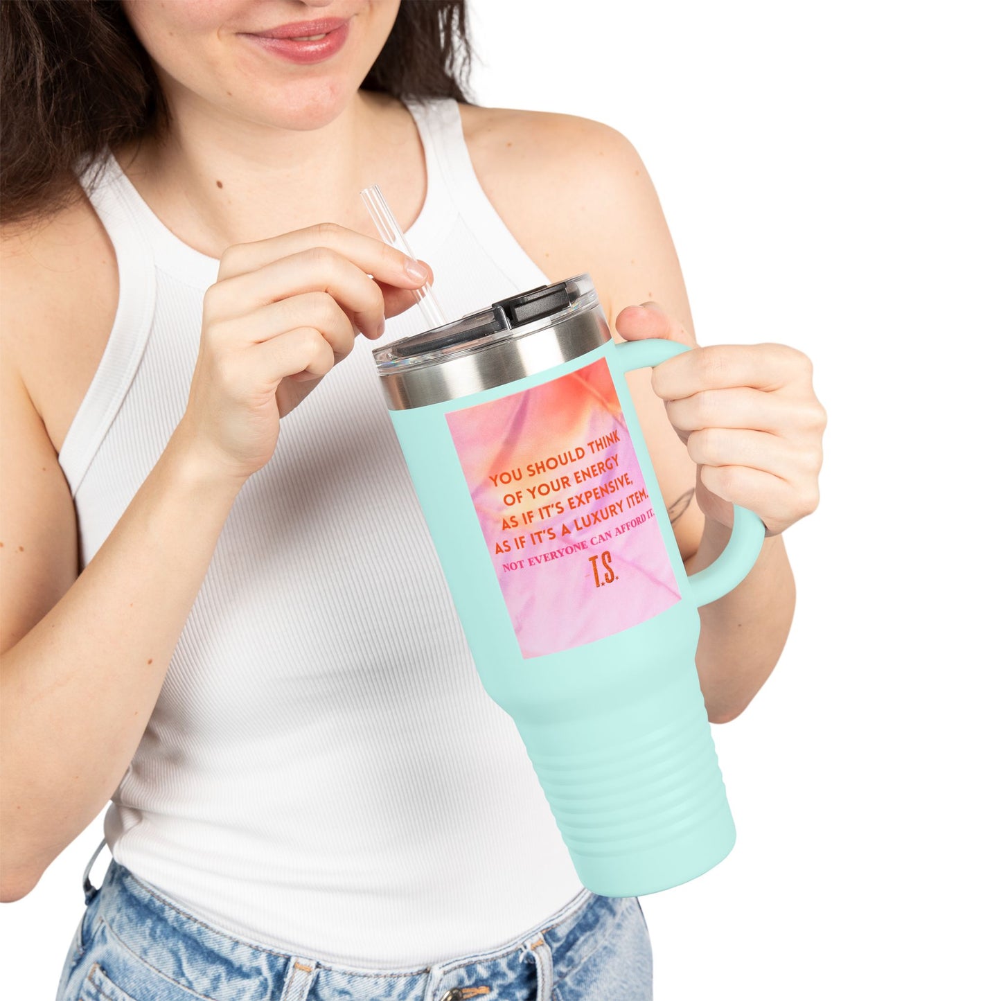 Luxury Energy Inspirational Insulated Travel Mug, 40oz - Motivational Coffee Cup, Perfect Gift for Self-Care, College Student Tumbler, Travel Mug, [...]