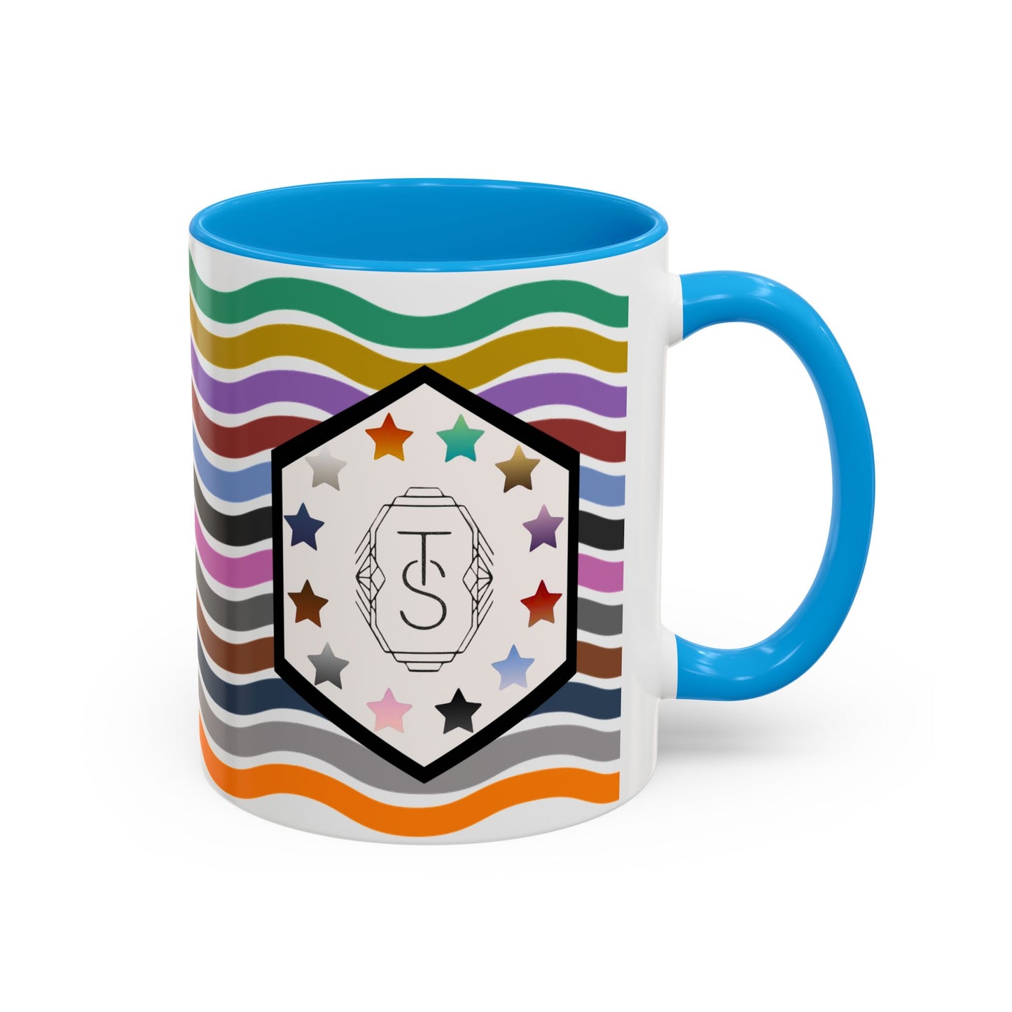 Wavy Tay-pendence Day Flag - Colorful Coffee Mugs - Spirited Sipware for Home, Office, Birthdays, or Holidays, Unique Gift Idea, Customizable Designs, Vibrant Drinkware