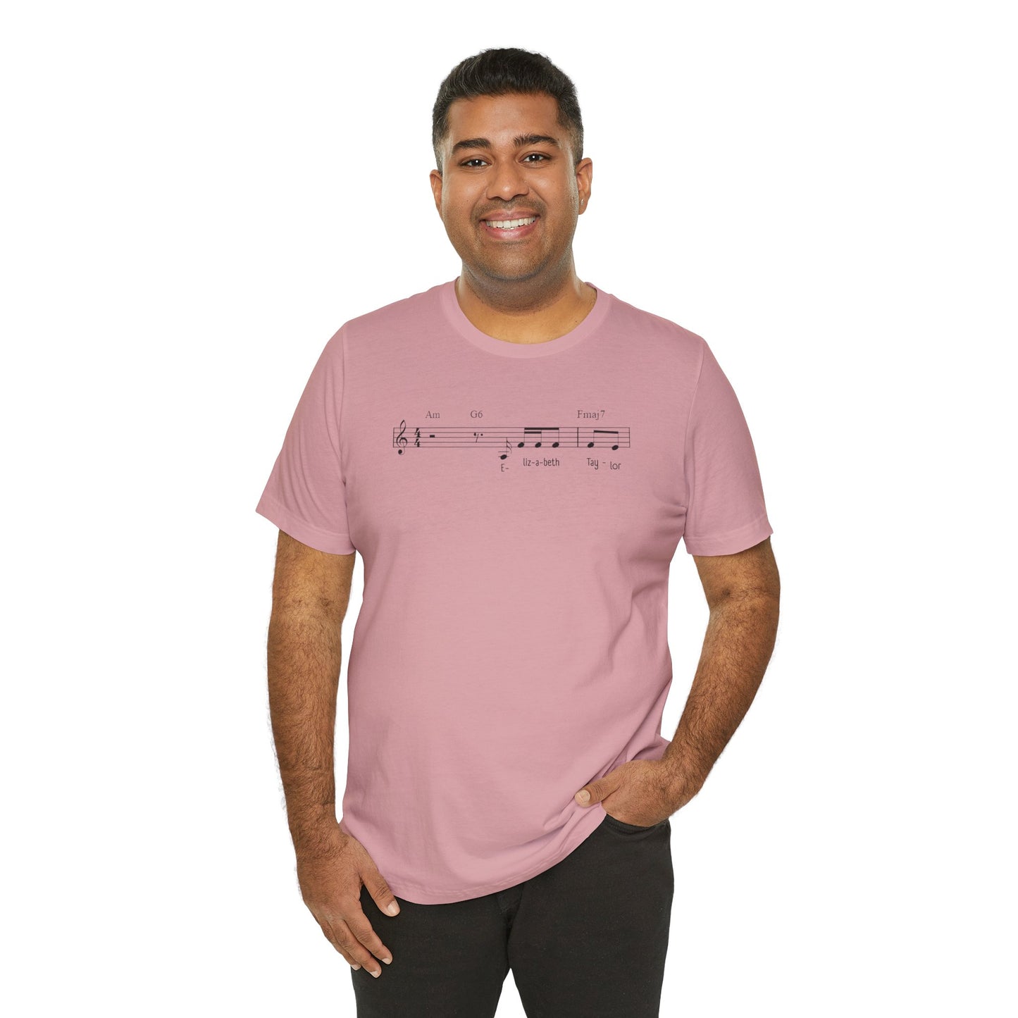 Elizabeth Tay-lor Musical Notes Unisex Tee, Gift for Musicians, Music Lover T-Shirt, Casual Everyday Wear, Concert Outfit