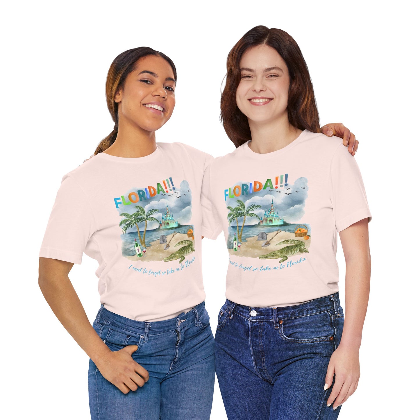 FLORIDA!!! Watercolor Print - Unisex Jersey Short Sleeve Tee